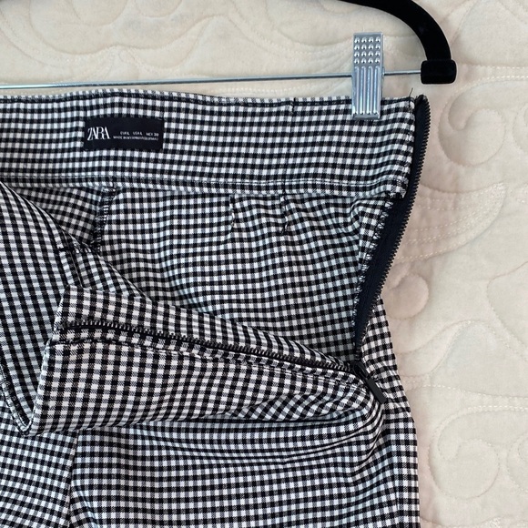 Zara Gingham Leggings Fitted Pants - Picture 11 of 12